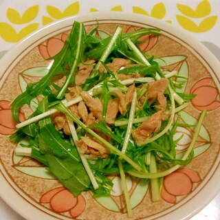ずぼらレシピ☆水菜とツナのシンプルなサラダ